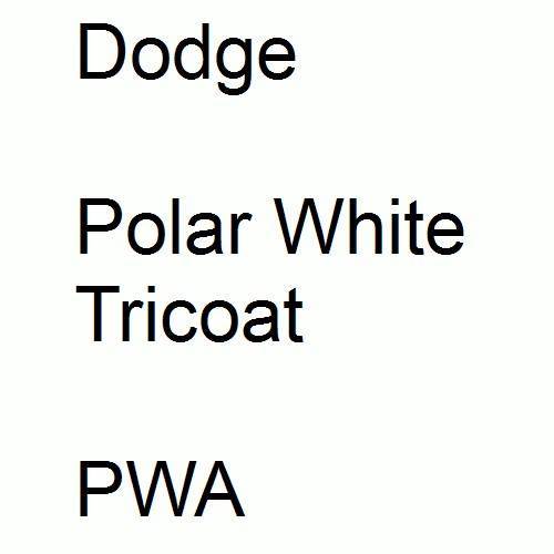 Dodge, Polar White Tricoat, PWA.